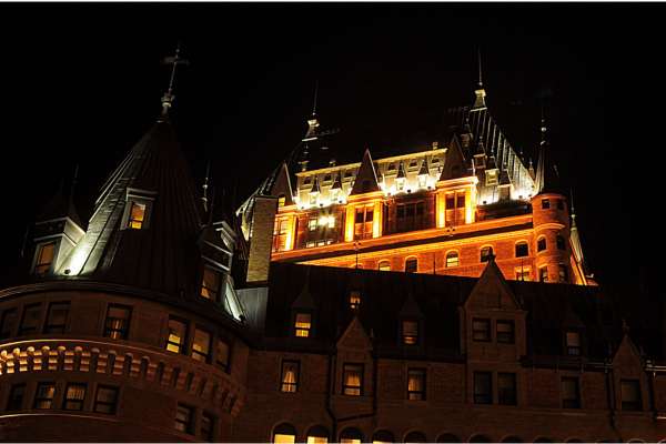 night lights on chateau frontenac