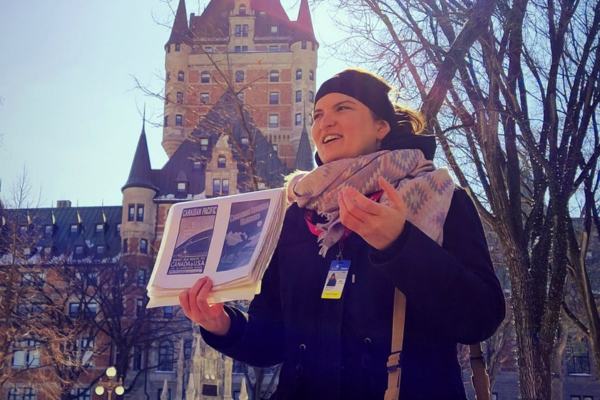 quebec city tour guide in winter with chateau frontenac